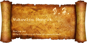 Vukovics Henrik névjegykártya